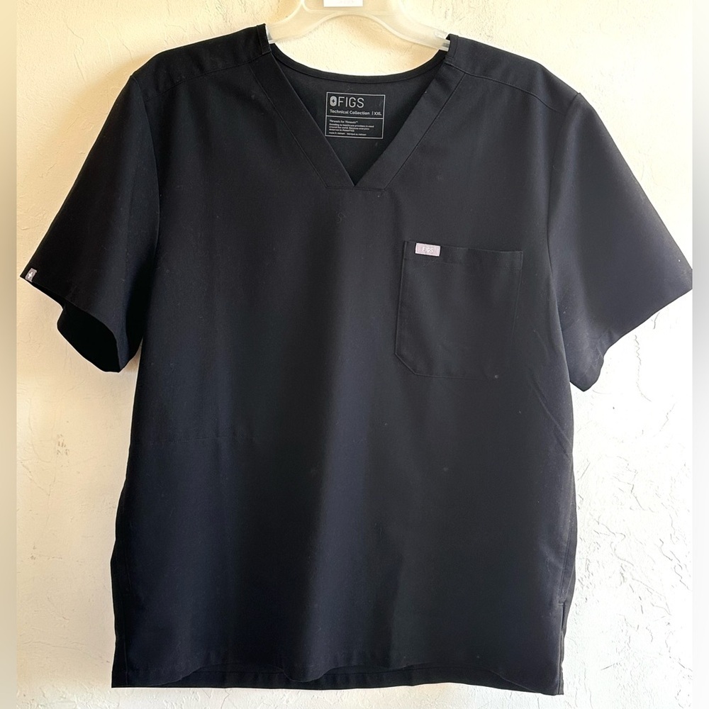 Figs Lot of 2 Soft Scrub Tops (1) Black (1) Charcoal Gray Medical Nurse Sz XXL - Picture 10 of 11